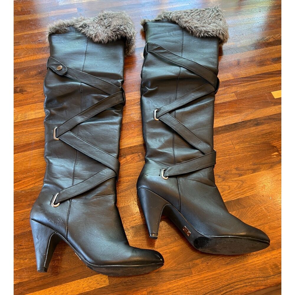 Bakers Babs Black Thigh High Boots Size 8.5M